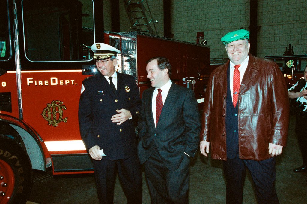Mayor Daley at the Fire Academy - Chicago Sun-Times