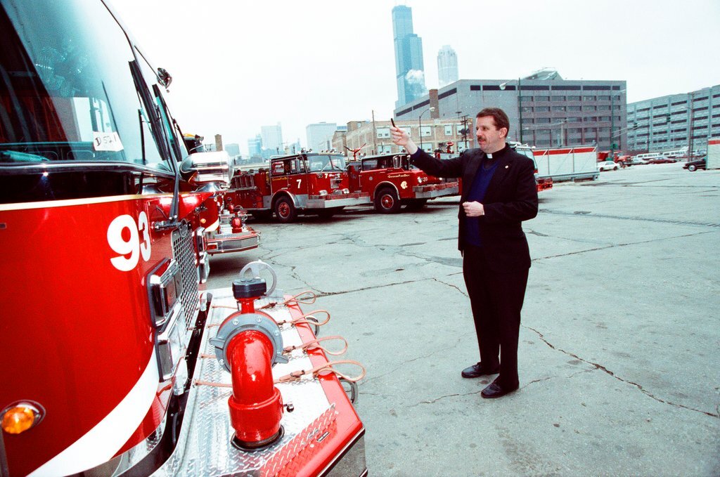Mayor Daley at the Fire Academy - Chicago Sun-Times