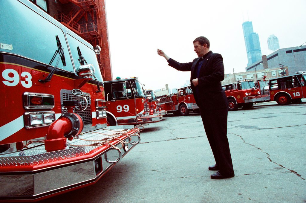 Mayor Daley at the Fire Academy - Chicago Sun-Times