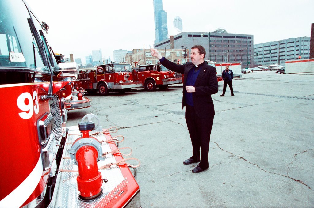 Mayor Daley at the Fire Academy - Chicago Sun-Times