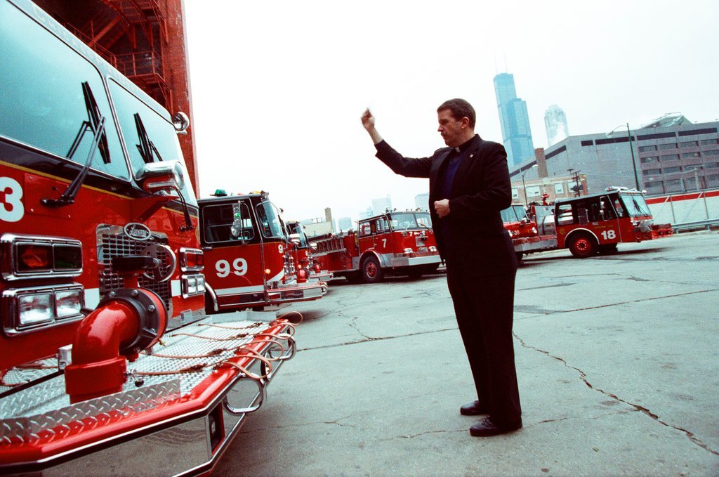 Mayor Daley at the Fire Academy - Chicago Sun-Times