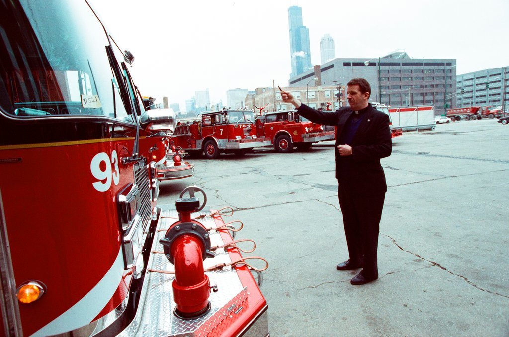 Mayor Daley at the Fire Academy - Chicago Sun-Times