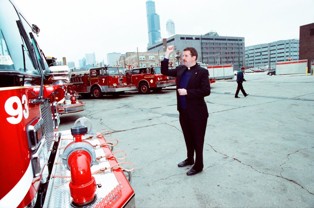 Mayor Daley at the Fire Academy - Chicago Sun-Times