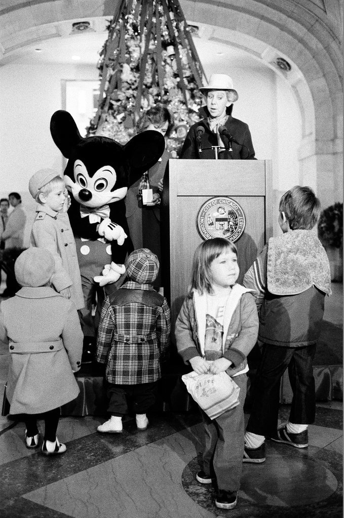 Jane Byrne and Mickey Mouse - Chicago Sun-Times