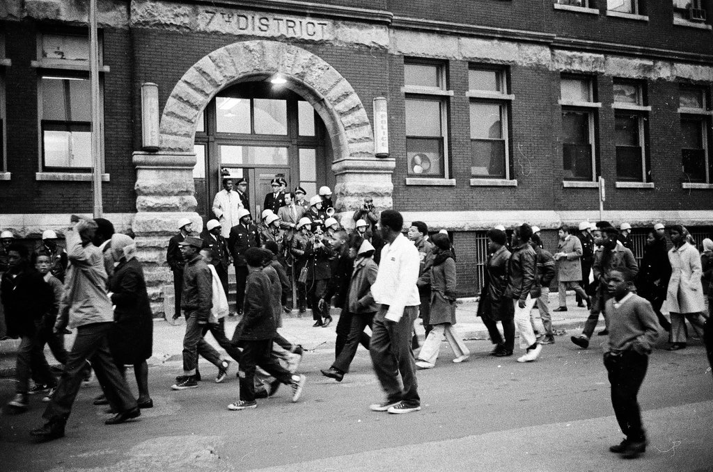 Crowd protests shooting of Michael and John Soto by police officers - Larry Graff for Chicago Sun-Times