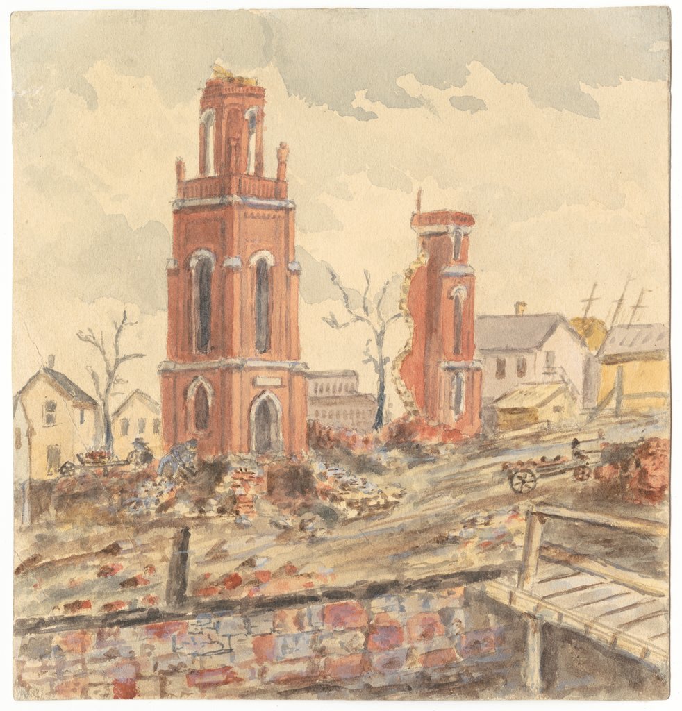 North Presbyterian Church after Chicago Fire of 1871 - Peale, Rembrandt