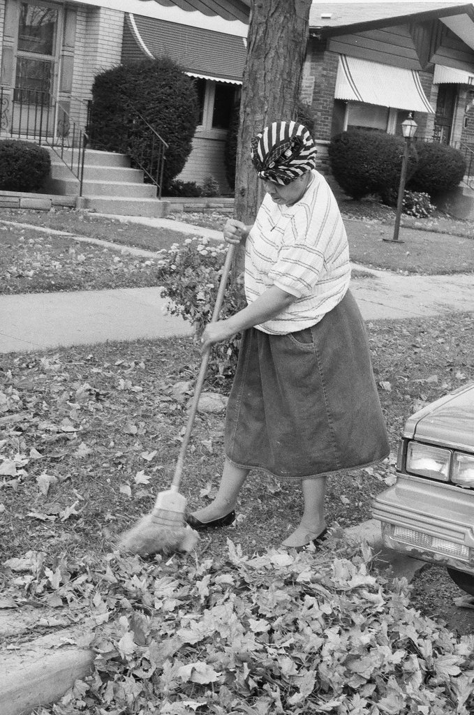Chatham residents rake yards - Chicago Sun-Times