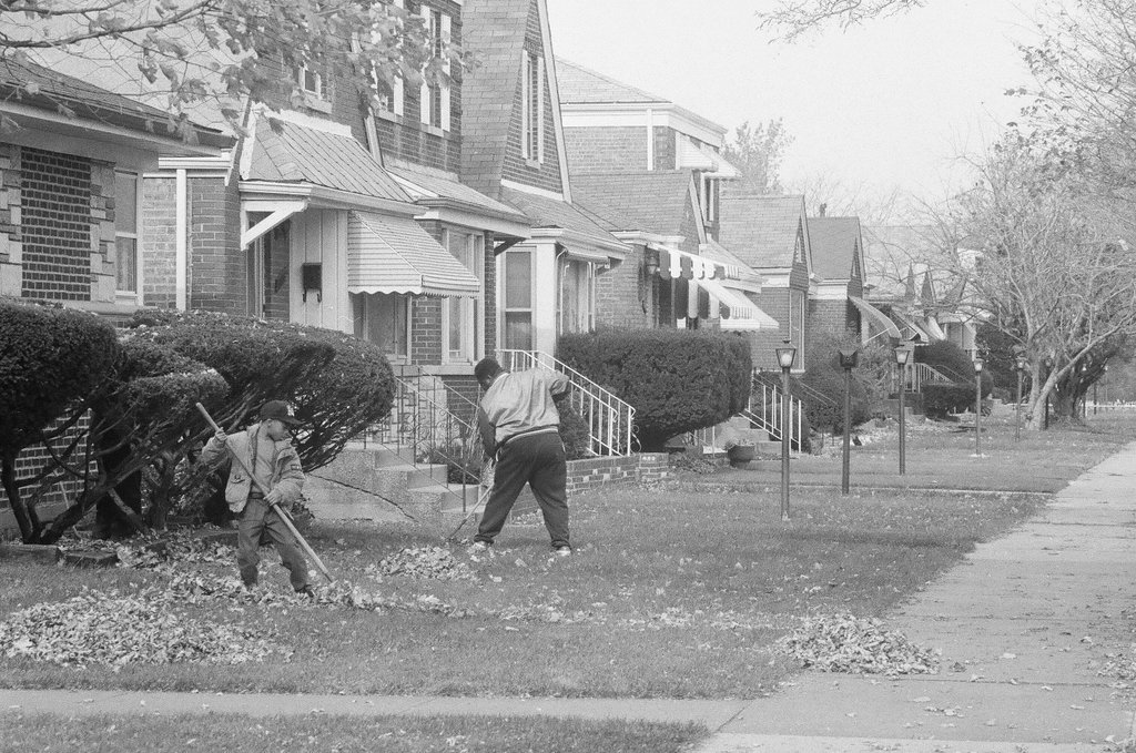 Chatham residents rake yards - Chicago Sun-Times