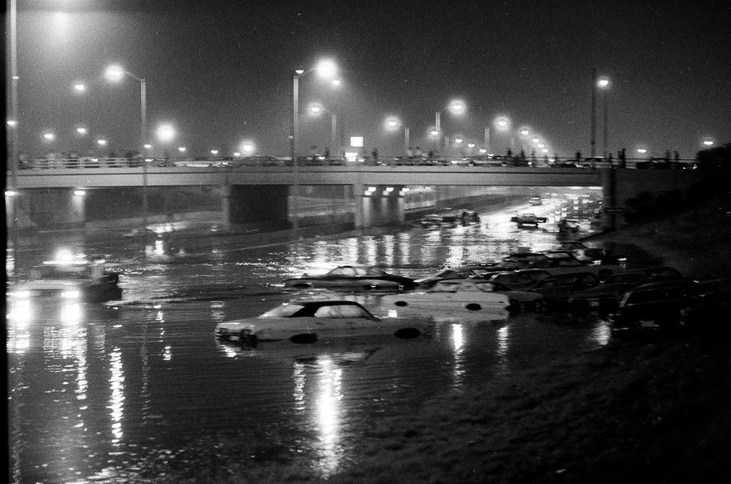 Flooded street at 75th and Dan Ryan - Chicago Sun-Times