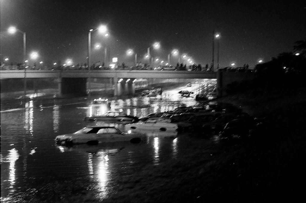 Flooded street at 75th and Dan Ryan - Chicago Sun-Times