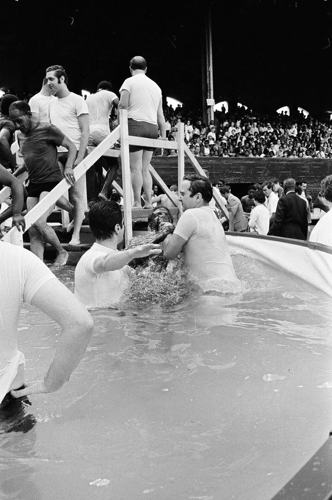 Jehovah's Witness baptism at Comiskey - Chicago Sun-Times