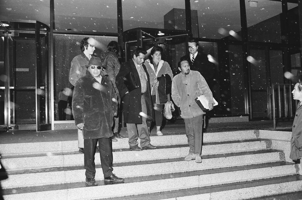 Native Americans escorted out of OEA building - Larry Nocerino for Chicago Sun-Times