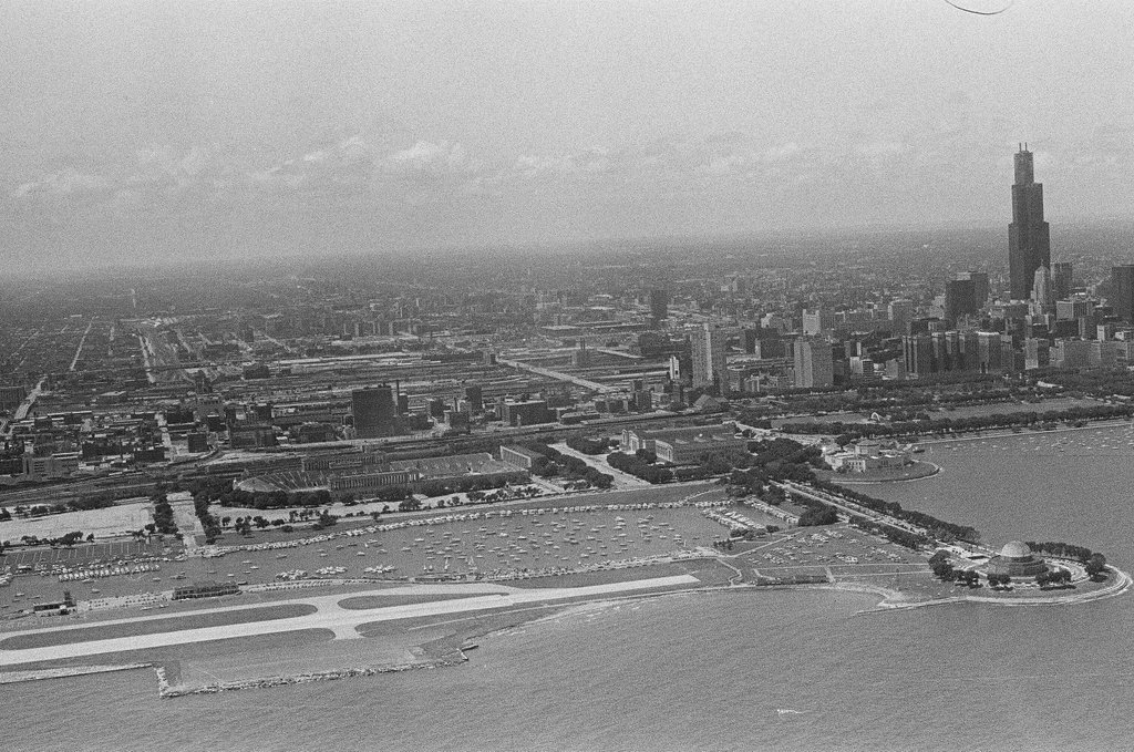 Aerial views of Meigs Field and Monroe Harbor - Swainston for Chicago Sun-Times