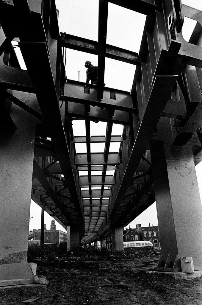 Pillars under construction - Gary Settle for Chicago Sun-Times