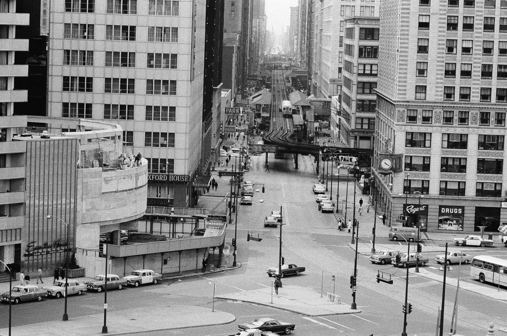 View of elevated train tracks and buildings - Hartland Klotz for Chicago Sun-Times