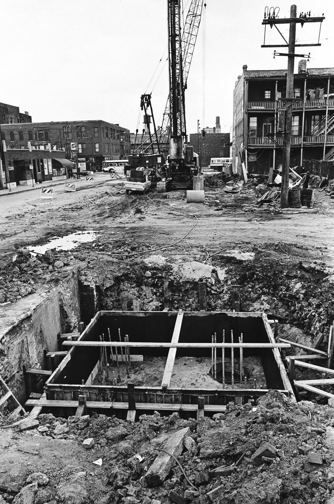 Pillars under construction - Gary Settle for Chicago Sun-Times