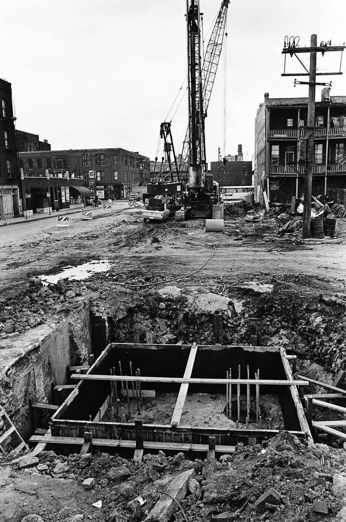 Pillars under construction - Gary Settle for Chicago Sun-Times