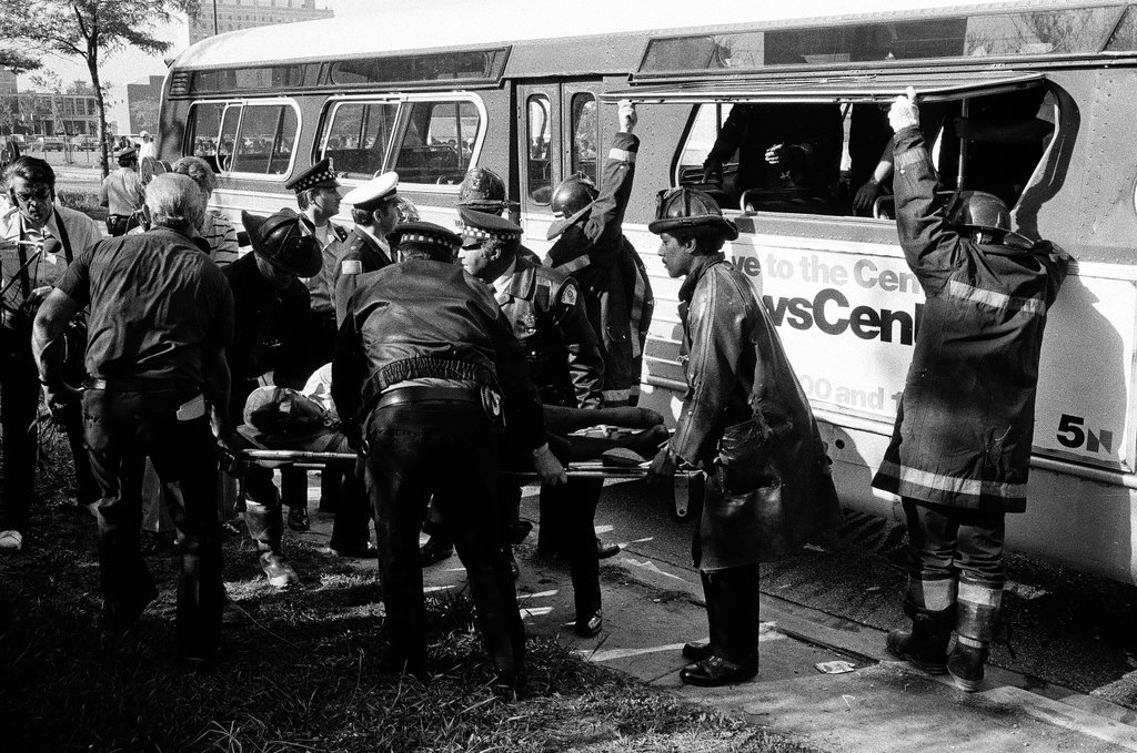 Bus accident at 49th and Lake Park - Peters (Clarence or Pete) for Chicago Sun-Times