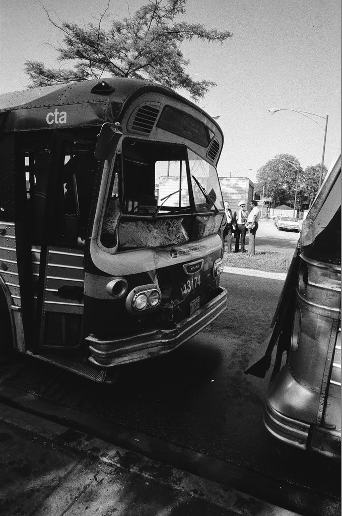 Bus accident at 49th and Lake Park - Peters (Clarence or Pete) for Chicago Sun-Times