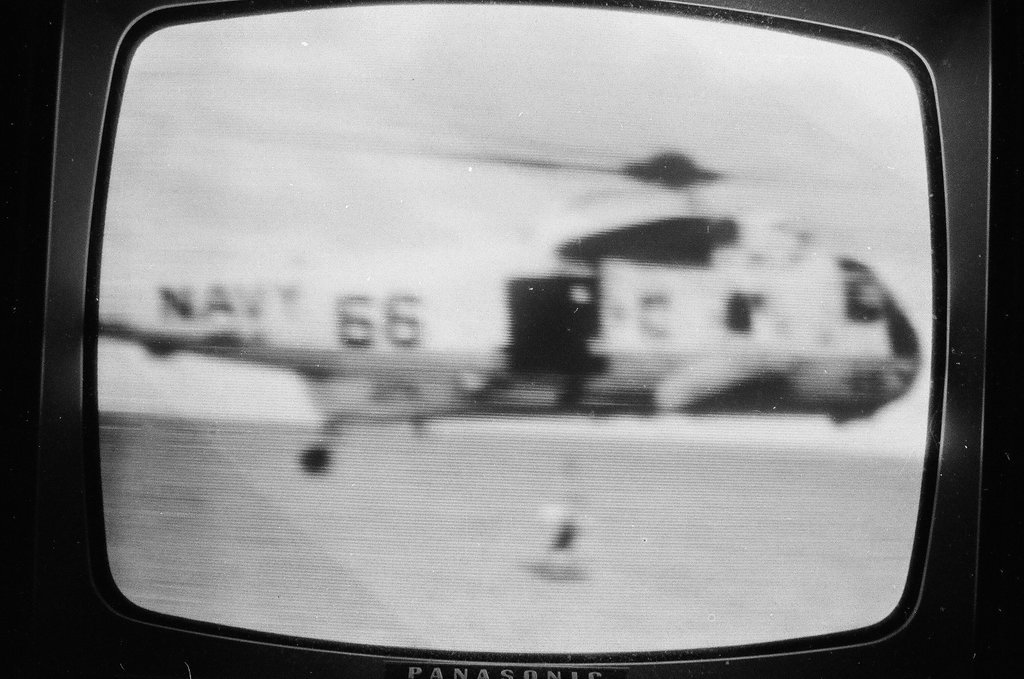 Television depicting Apollo 13 capsule splashdown - Howard Lyon for Chicago Sun-Times