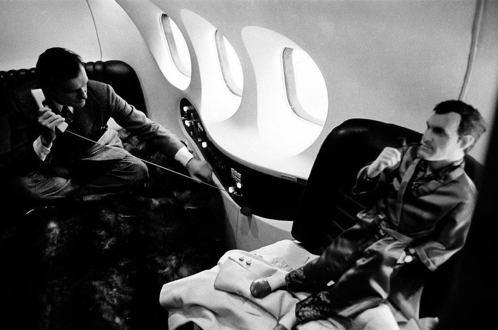 Hugh Hefner in his new private jet - Jack Dykinga for Chicago Sun-Times