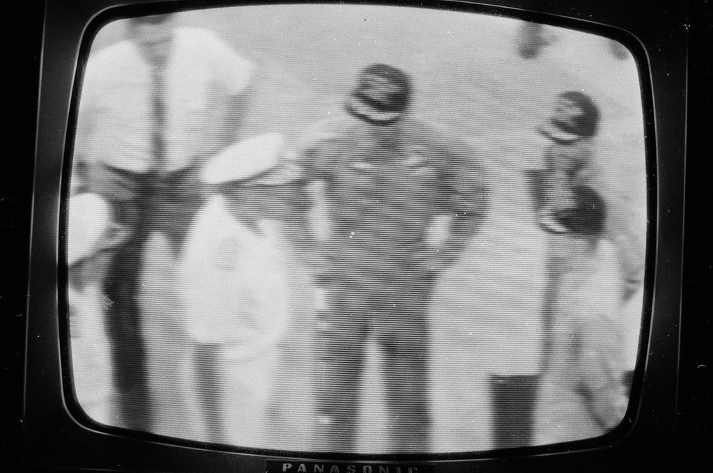 Television depicting Apollo 13 capsule splashdown - Howard Lyon for Chicago Sun-Times