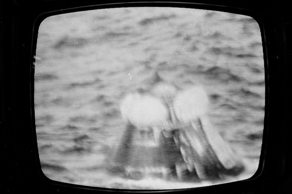 Television depicting Apollo 13 capsule splashdown - Howard Lyon for Chicago Sun-Times