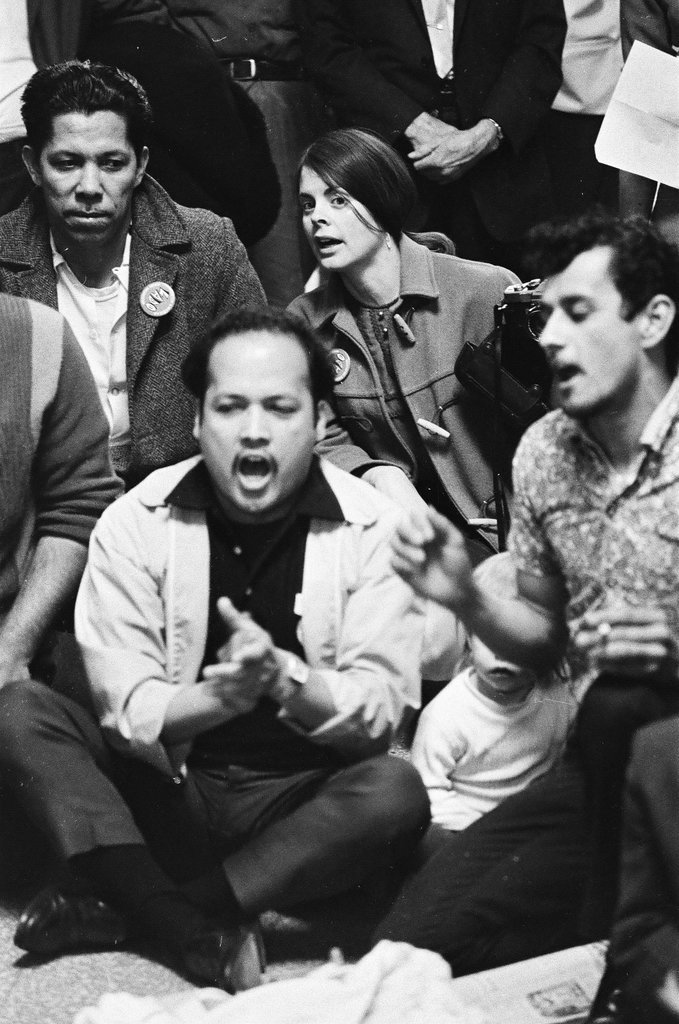 Protesters in the Cook County Building - Chicago Sun-Times