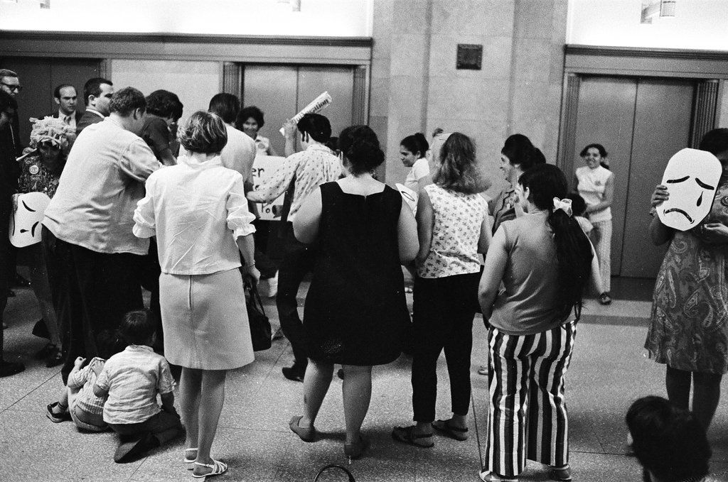 Protesters in the Cook County Building - Chicago Sun-Times