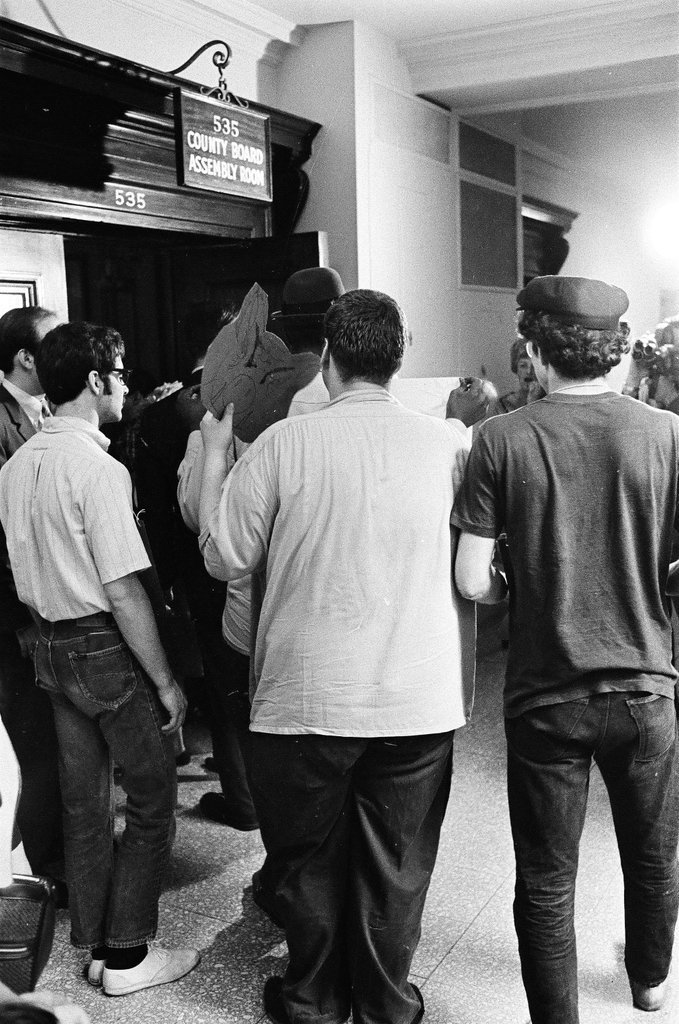 Protesters in the Cook County Building - Chicago Sun-Times