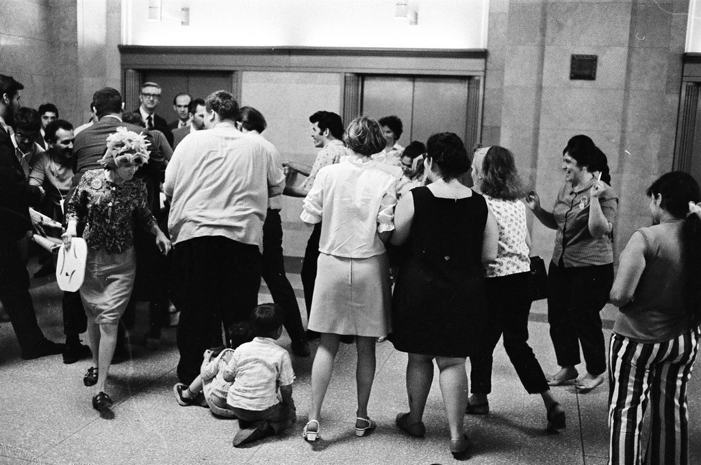Protesters in the Cook County Building - Chicago Sun-Times