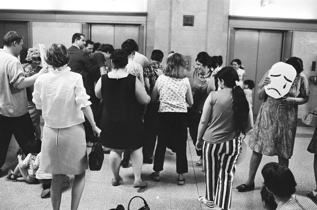 Protesters in the Cook County Building - Chicago Sun-Times