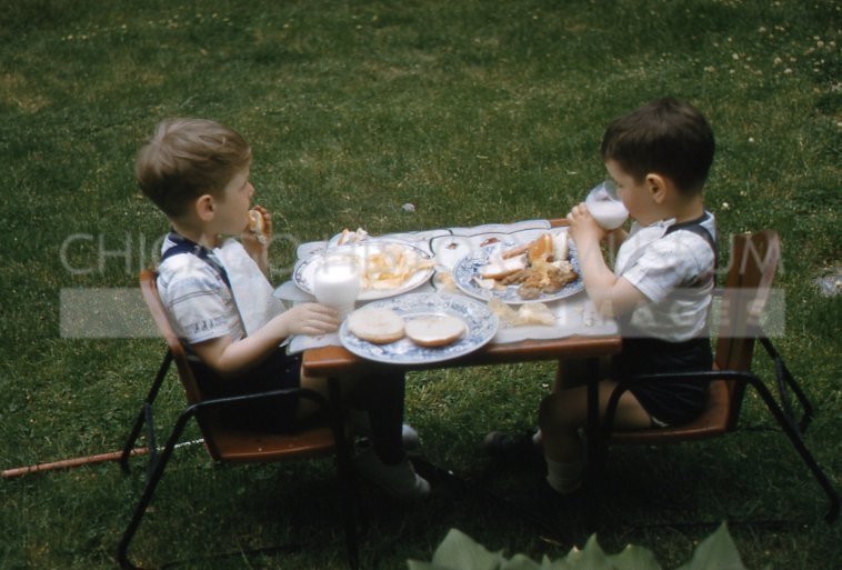 Boys enjoying a picnic - Maier, Vivian