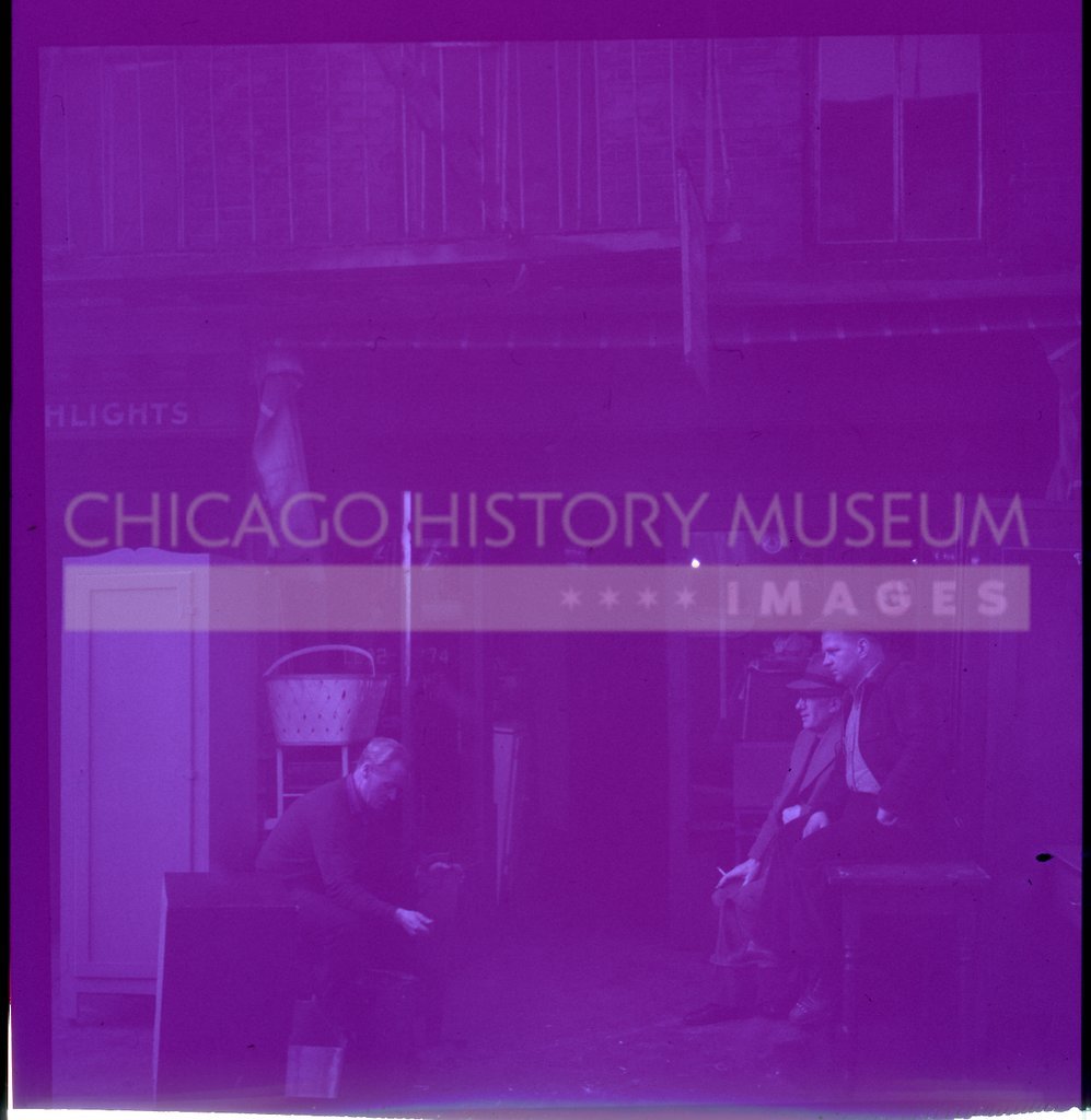 Three men outside a store - Maier, Vivian