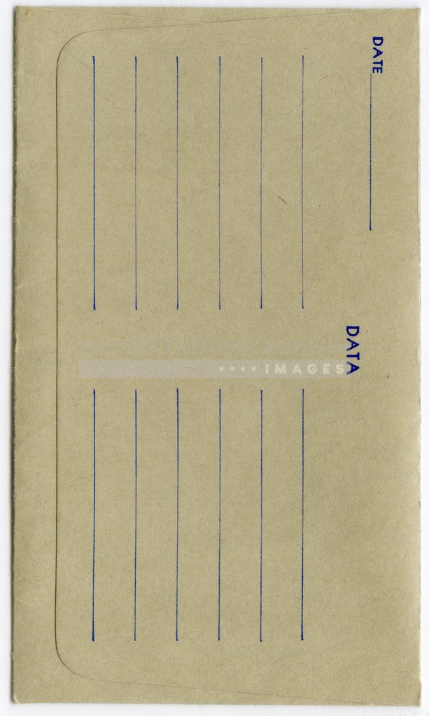 Reverse of a Pavelle Color processing envelope owned by Vivian Maier - Pavelle Color