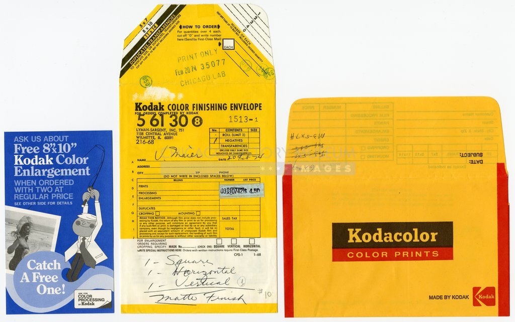 Kodak processing envelope owned by Vivian Maier - Eastman Kodak Company