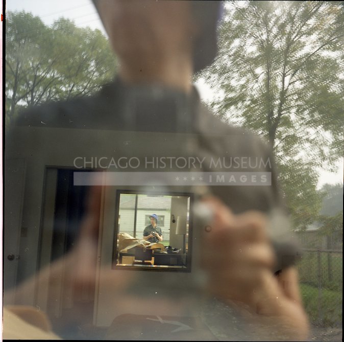 Vivian Maier self-portrait reflected with trees - Maier, Vivian