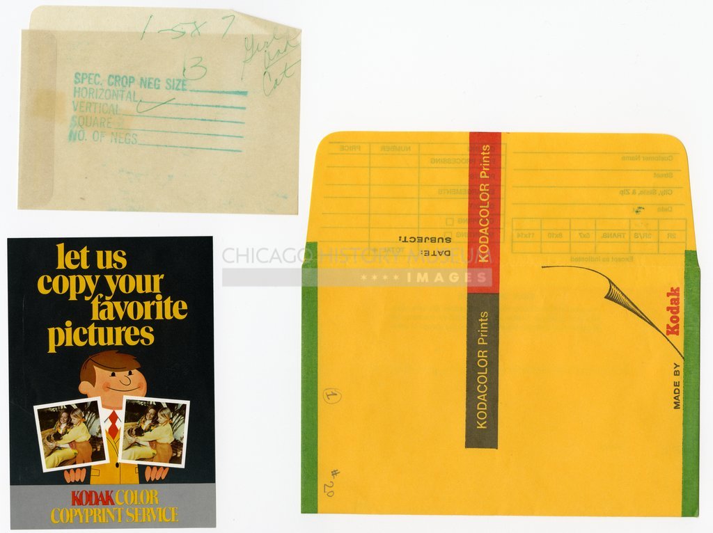 Kodacolor processing envelopes and flyer owned by Vivian Maier - Eastman Kodak Company