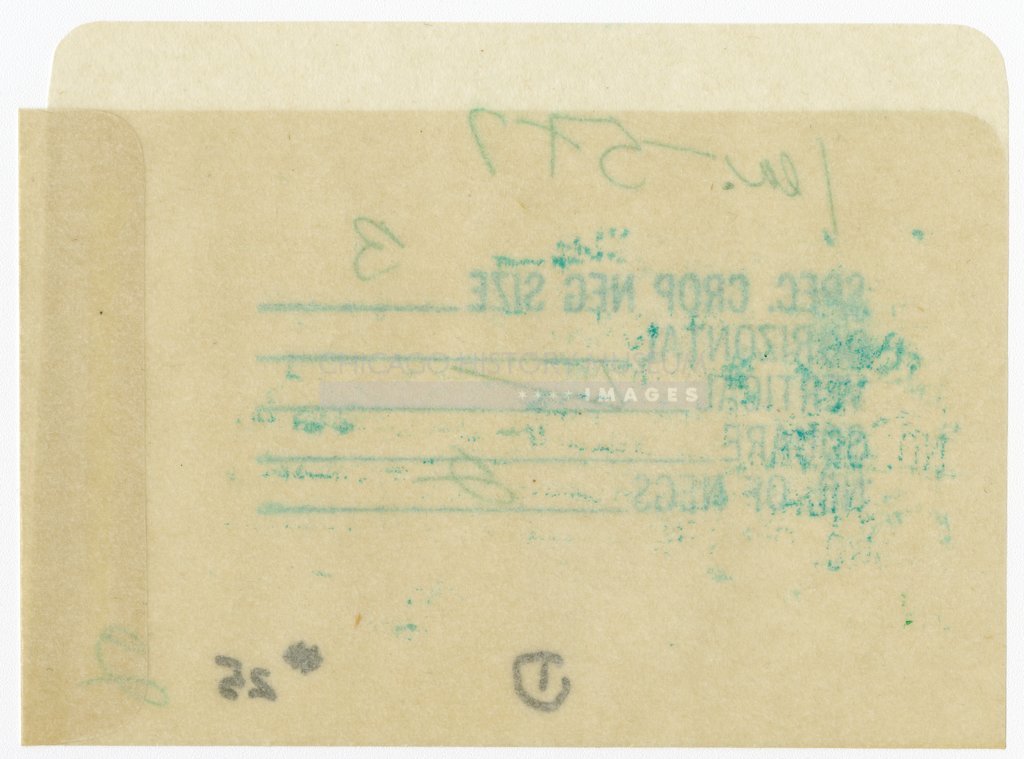 Reverse of negative envelope owned by Vivian Maier