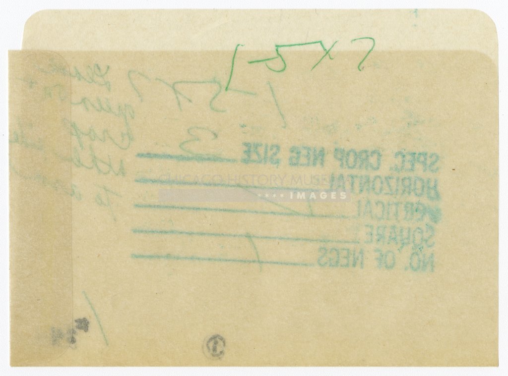 Reverse of negative envelope owned by Vivian Maier