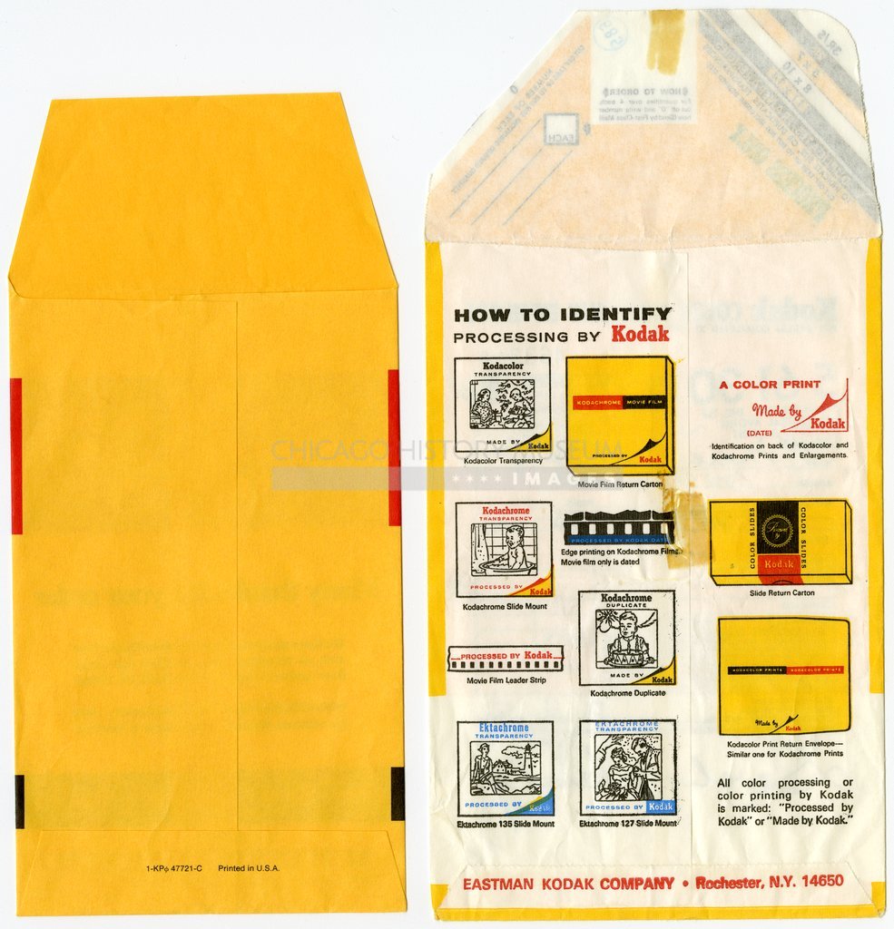 Reverse of Kodak processing envelope owned by Vivian Maier - Eastman Kodak Company