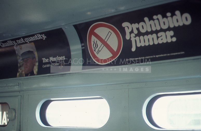 Advertisements in Chicago L train - Maier, Vivian