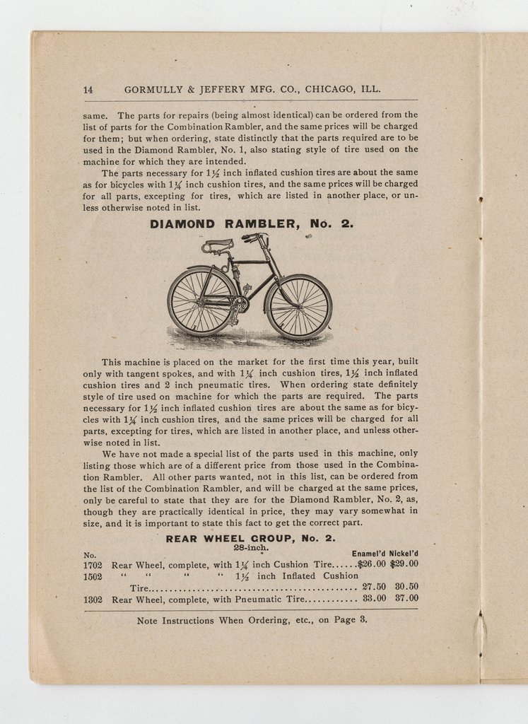 The Diamond Rambler, No. 1 - Gormully & Jeffery