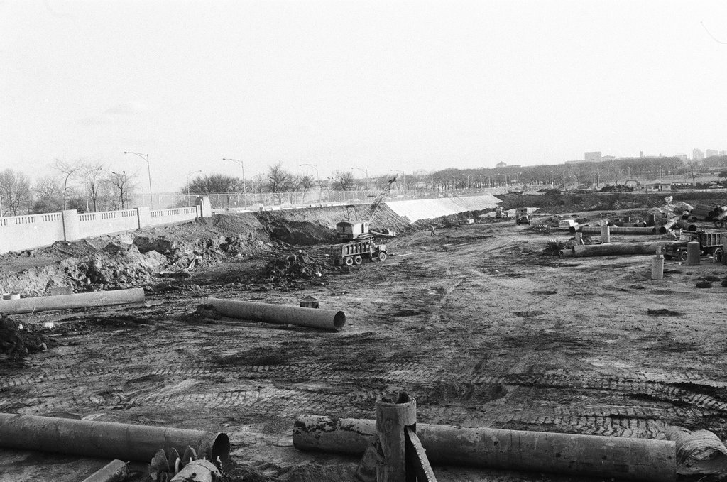 Grant Park parking lot construction - Carmen Reporto for Chicago Sun-Times