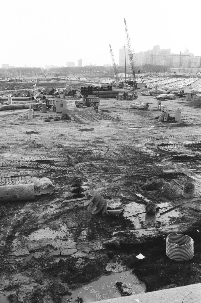 Grant Park parking lot construction - Carmen Reporto for Chicago Sun-Times