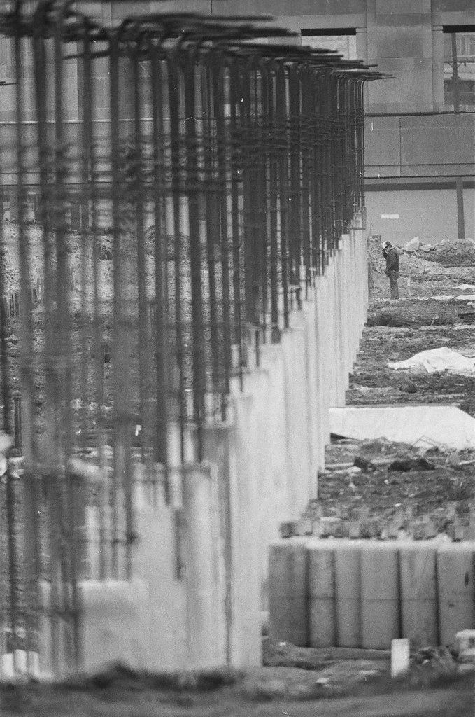Parking garage construction - Fred Stein for Chicago Daily News