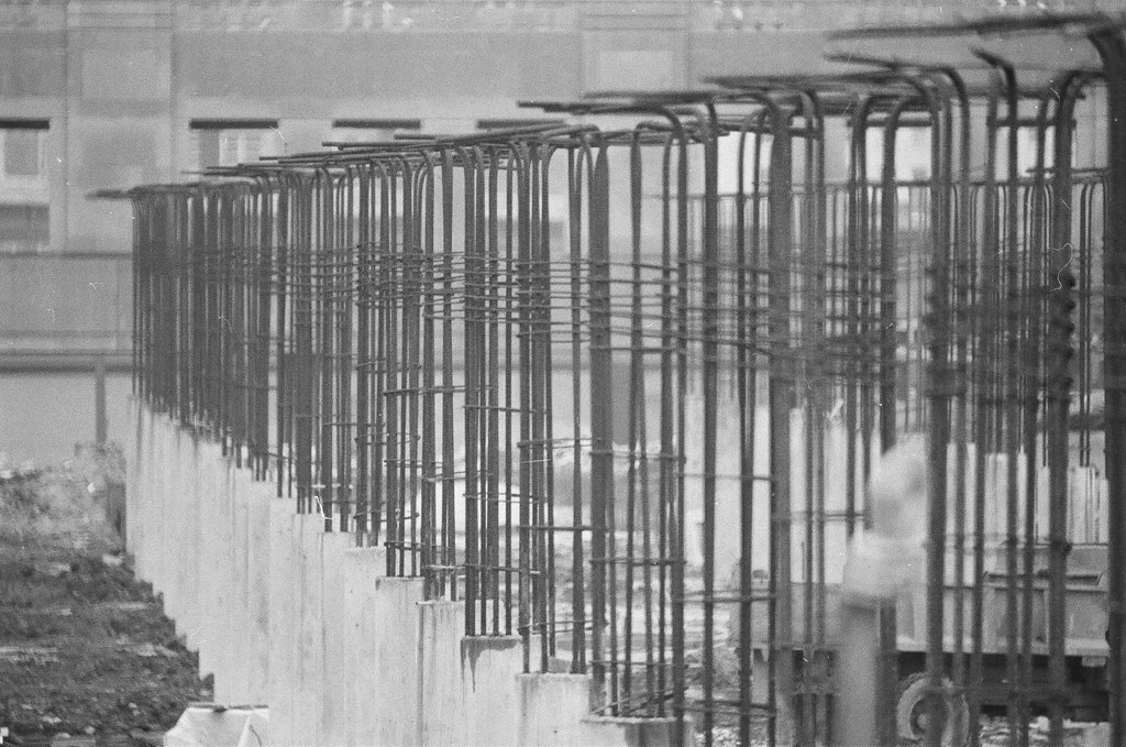 Parking garage construction - Fred Stein for Chicago Daily News