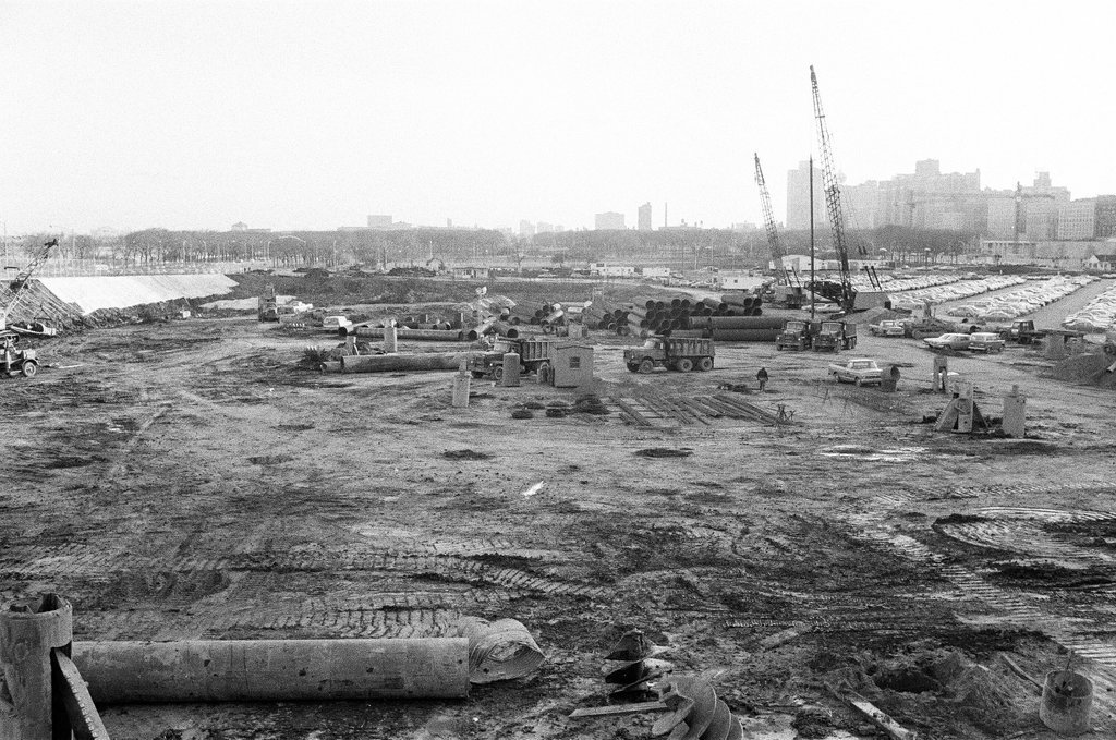 Grant Park parking lot construction - Carmen Reporto for Chicago Sun-Times