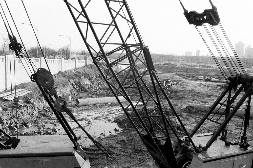 Grant Park parking lot construction - Carmen Reporto for Chicago Sun-Times