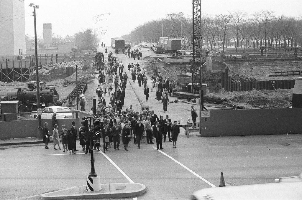 Site of landslide at parking garage site - Howard Lyon for Chicago Sun-Times